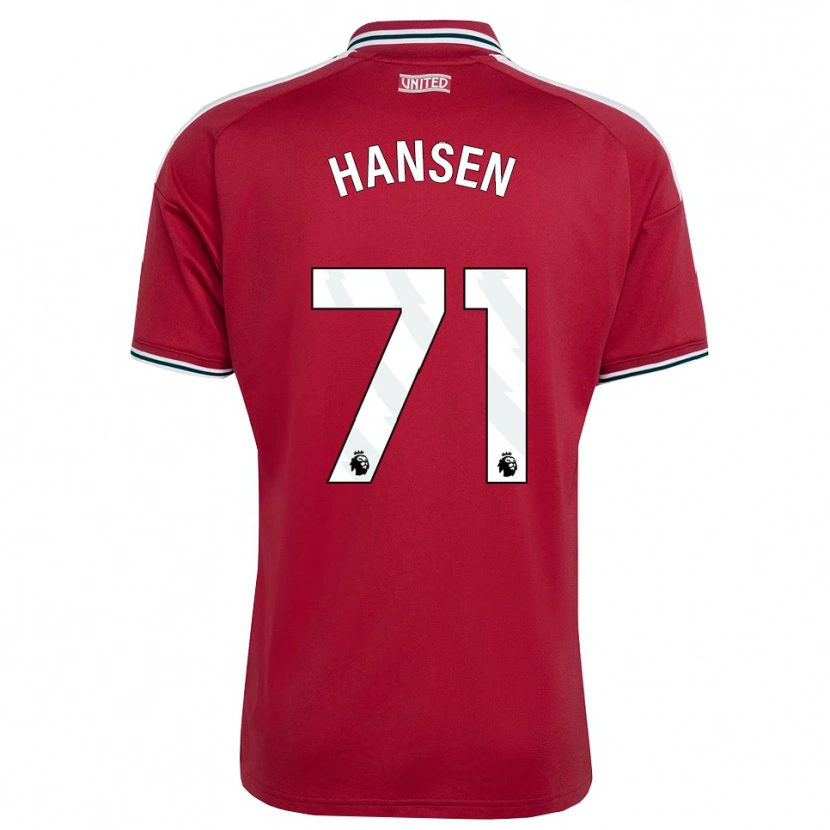 Danxen Dětské Isak Hansen-Aaroen #71 Červená Žlutá Bílá Domů Hráčské Dresy 2026/27 Dres