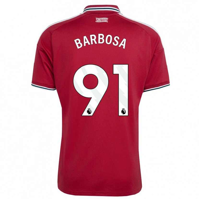 Danxen Dětské Neithan Barbosa #91 Červená Žlutá Bílá Domů Hráčské Dresy 2026/27 Dres