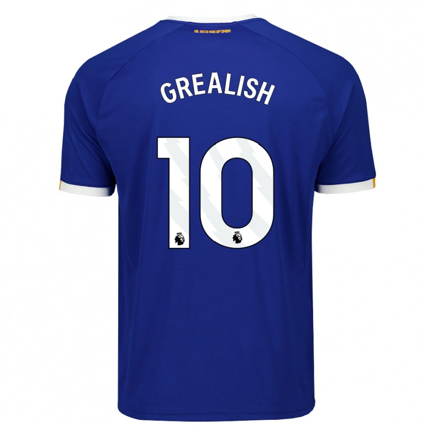 Danxen Dětské Jack Grealish #10 Modrá Bílá Žlutá Domů Hráčské Dresy 2026/27 Dres
