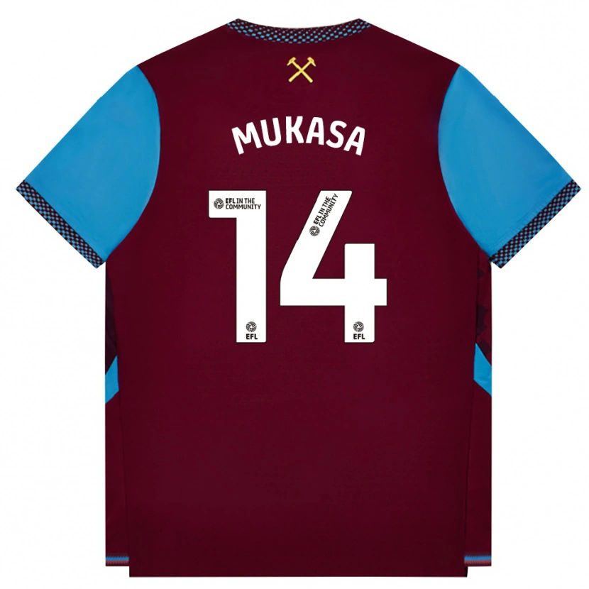 Danxen Dětské Divine Mukasa #14 Vínově Červená Modrá Chodníčková Domů Hráčské Dresy 2026/27 Dres