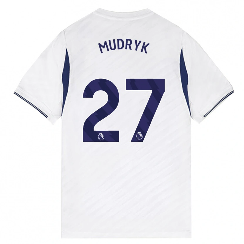 Danxen Dětské Mykhaylo Mudryk #27 Bílá Červená Fialová Domů Hráčské Dresy 2026/27 Dres