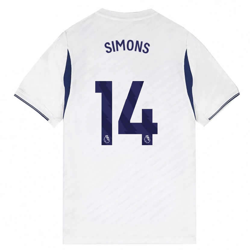 Danxen Dětské Zach Simons #14 Bílá Červená Fialová Domů Hráčské Dresy 2026/27 Dres