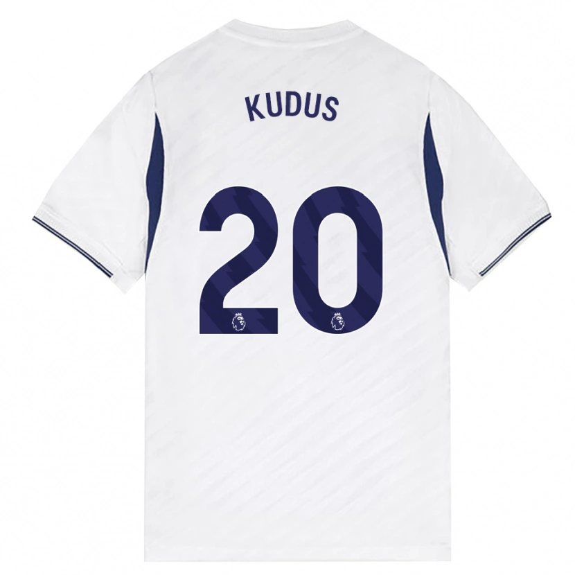Danxen Dětské Mohammed Kudus #20 Bílá Červená Fialová Domů Hráčské Dresy 2026/27 Dres