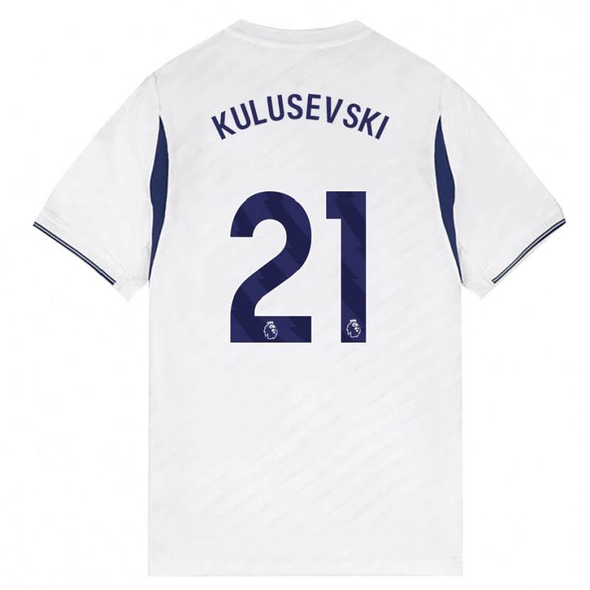 Danxen Dětské Dejan Kulusevski #21 Bílá Červená Fialová Domů Hráčské Dresy 2026/27 Dres