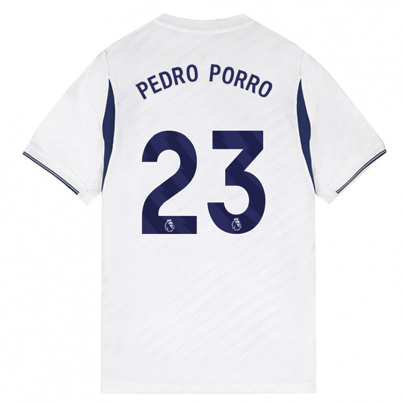 Danxen Dětské Pedro Porro #23 Bílá Červená Fialová Domů Hráčské Dresy 2026/27 Dres