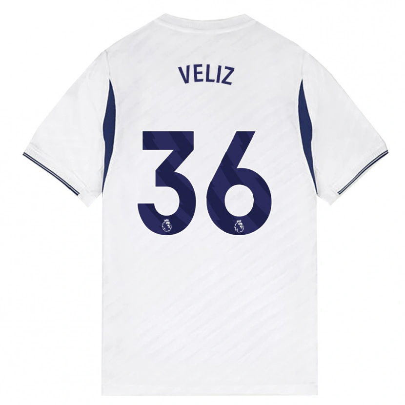 Danxen Dětské Alejo Véliz #36 Bílá Červená Fialová Domů Hráčské Dresy 2026/27 Dres