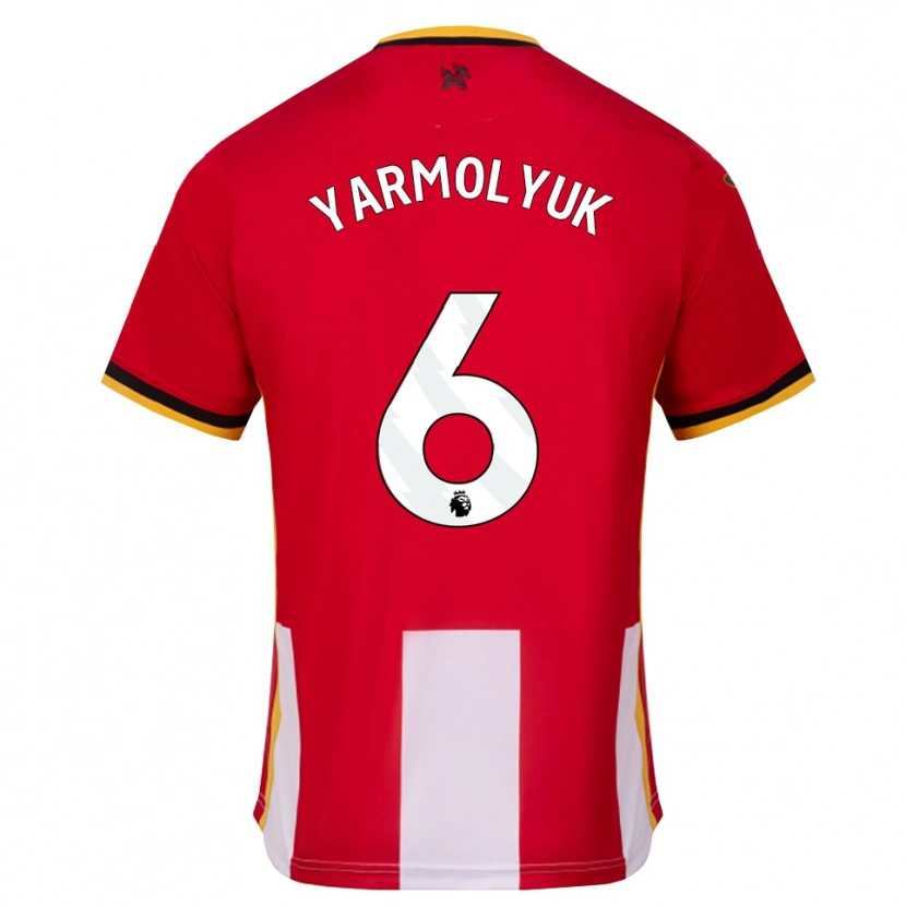 Danxen Dětské Yegor Yarmolyuk #6 Žlutá Černá Červená Domů Hráčské Dresy 2026/27 Dres
