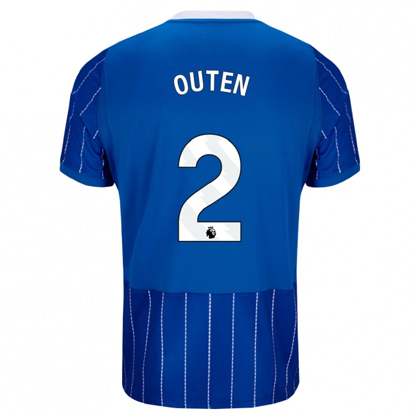 Danxen Dětské Theo Outen #2 Středně Modrá Bílá Domů Hráčské Dresy 2026/27 Dres