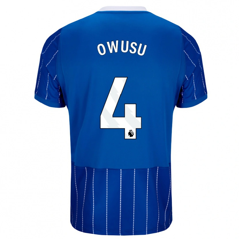 Danxen Dětské Yussif Owusu #4 Středně Modrá Bílá Domů Hráčské Dresy 2026/27 Dres