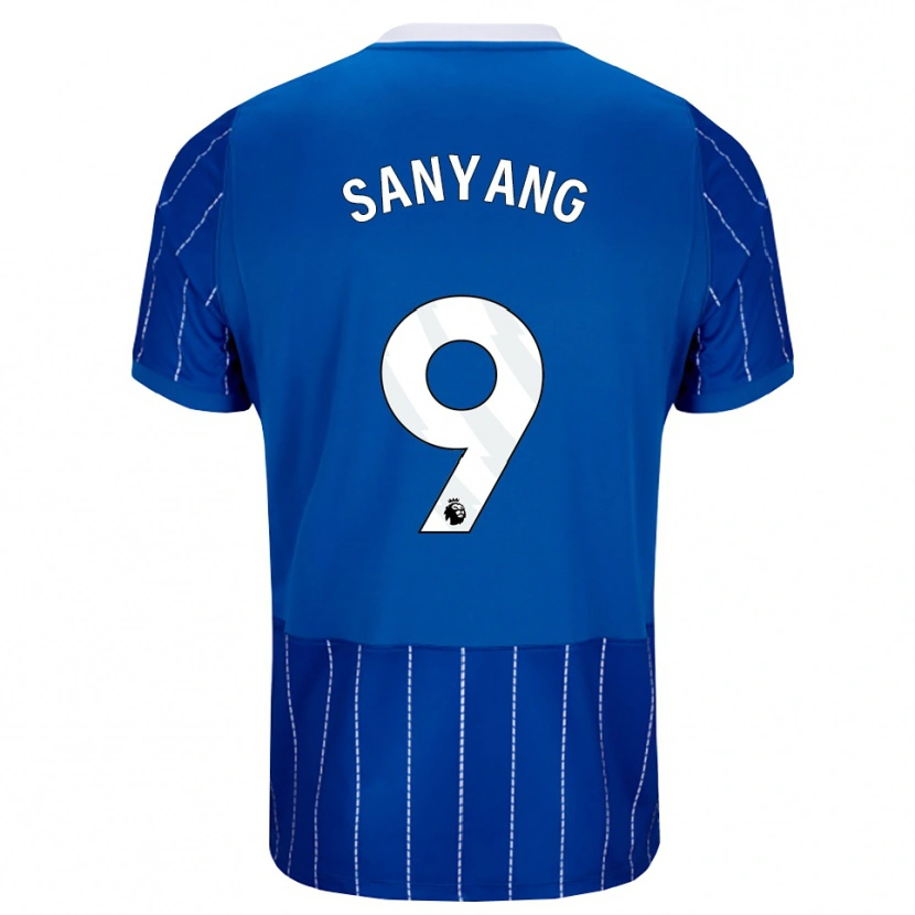 Danxen Dětské Musa Sanyang #9 Středně Modrá Bílá Domů Hráčské Dresy 2026/27 Dres