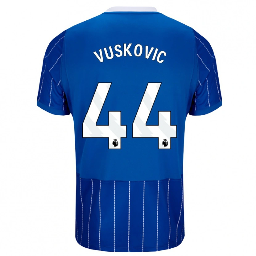 Danxen Dětské Luka Vuskovic #44 Středně Modrá Bílá Domů Hráčské Dresy 2026/27 Dres