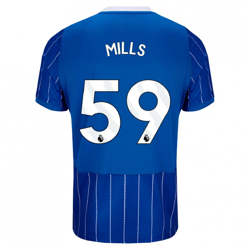 Danxen Dětské Harry Mills #59 Středně Modrá Bílá Domů Hráčské Dresy 2026/27 Dres