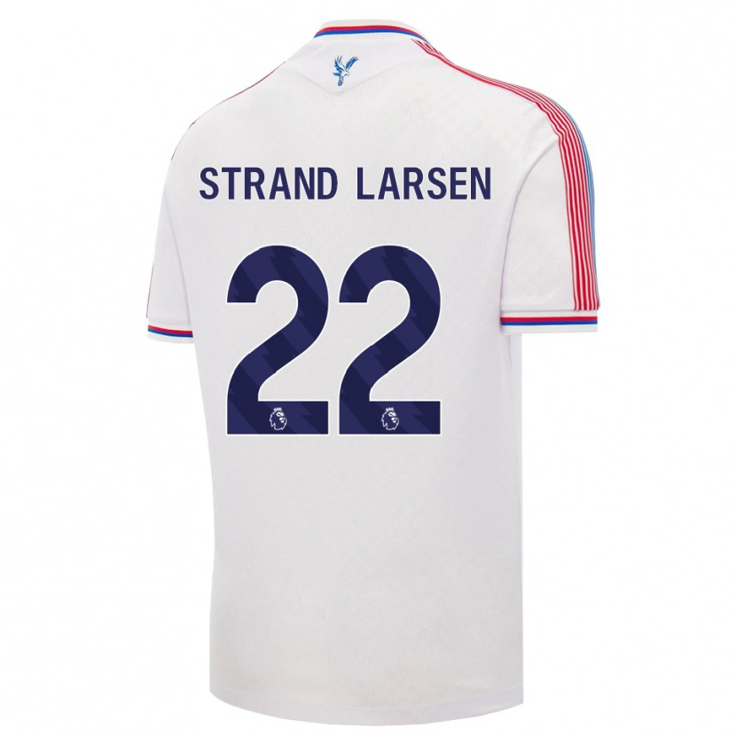 Danxen Dětské Jørgen Strand Larsen #22 Bílá Červená Modrá Domů Hráčské Dresy 2026/27 Dres