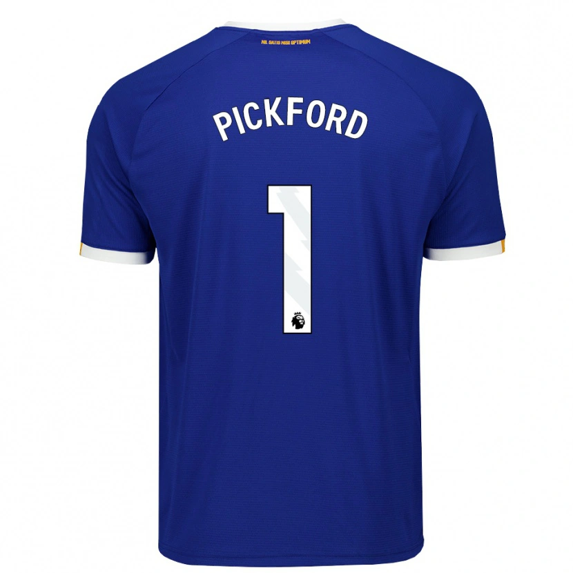 Danxen Dětské Jordan Pickford #1 Modrá Bílá Žlutá Domů Hráčské Dresy 2026/27 Dres