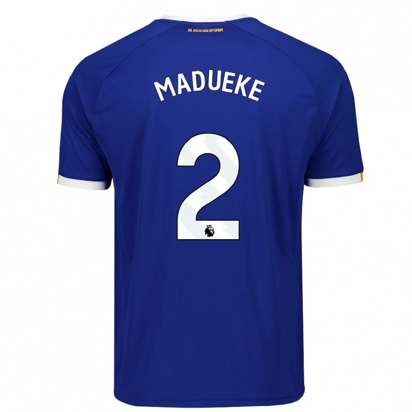 Danxen Dětské Divine Madueke #2 Modrá Bílá Žlutá Domů Hráčské Dresy 2026/27 Dres