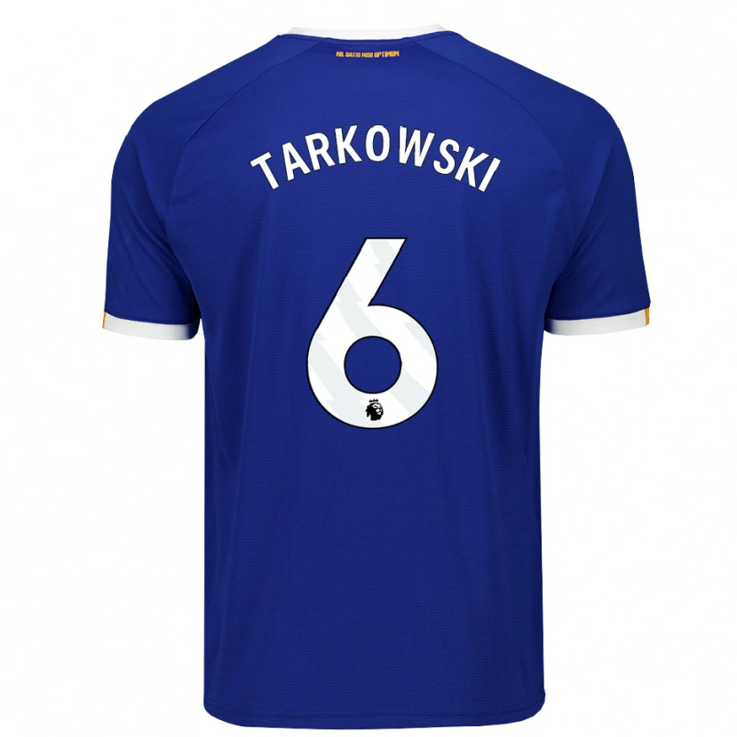 Danxen Dětské James Tarkowski #6 Modrá Bílá Žlutá Domů Hráčské Dresy 2026/27 Dres