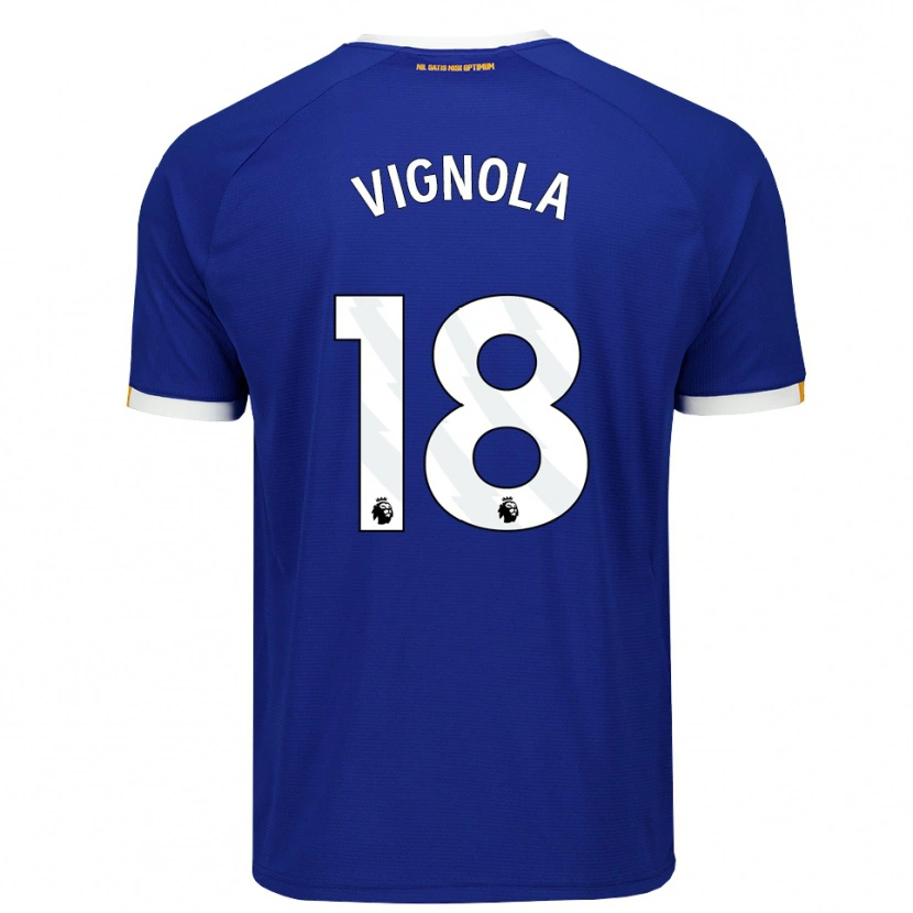 Danxen Dětské Ornella Vignola #18 Modrá Bílá Žlutá Domů Hráčské Dresy 2026/27 Dres