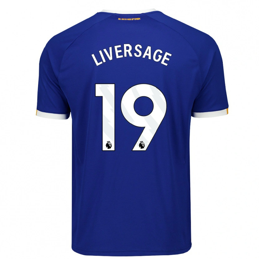 Danxen Dětské Leon Liversage #19 Modrá Bílá Žlutá Domů Hráčské Dresy 2026/27 Dres