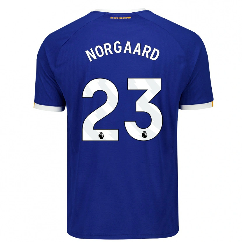 Danxen Dětské Christian Nørgaard #23 Modrá Bílá Žlutá Domů Hráčské Dresy 2026/27 Dres