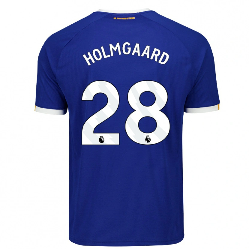 Danxen Dětské Karen Holmgaard #28 Modrá Bílá Žlutá Domů Hráčské Dresy 2026/27 Dres