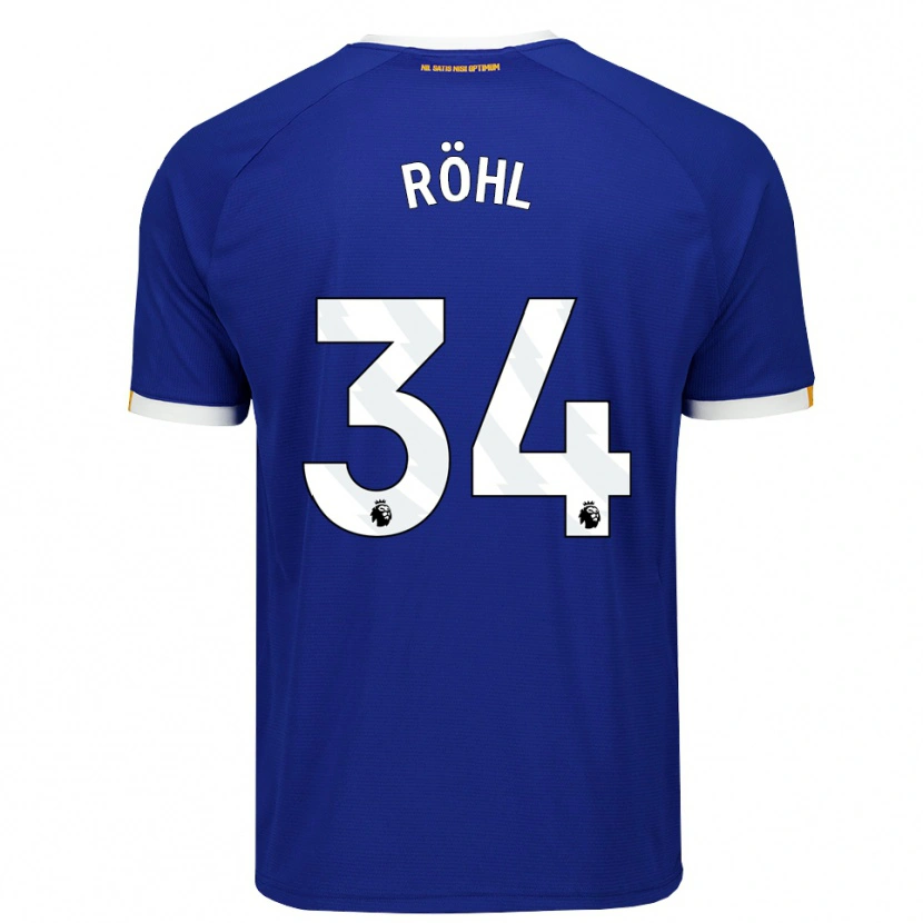 Danxen Dětské Merlin Röhl #34 Modrá Bílá Žlutá Domů Hráčské Dresy 2026/27 Dres