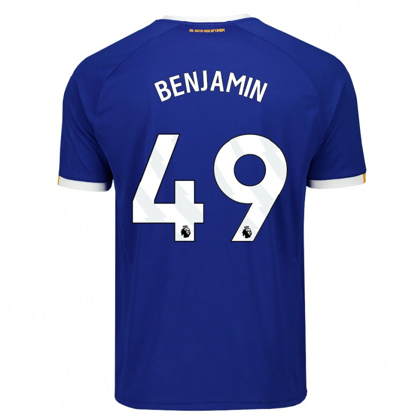 Danxen Dětské Omari Benjamin #49 Modrá Bílá Žlutá Domů Hráčské Dresy 2026/27 Dres