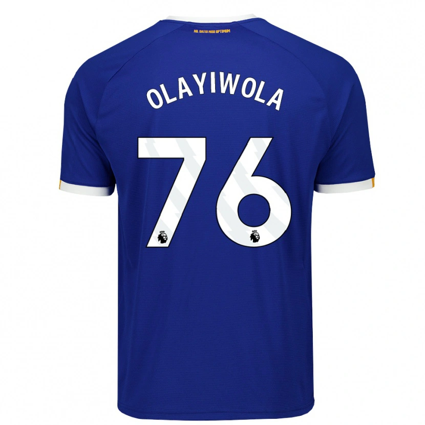 Danxen Dětské Malik Olayiwola #76 Modrá Bílá Žlutá Domů Hráčské Dresy 2026/27 Dres