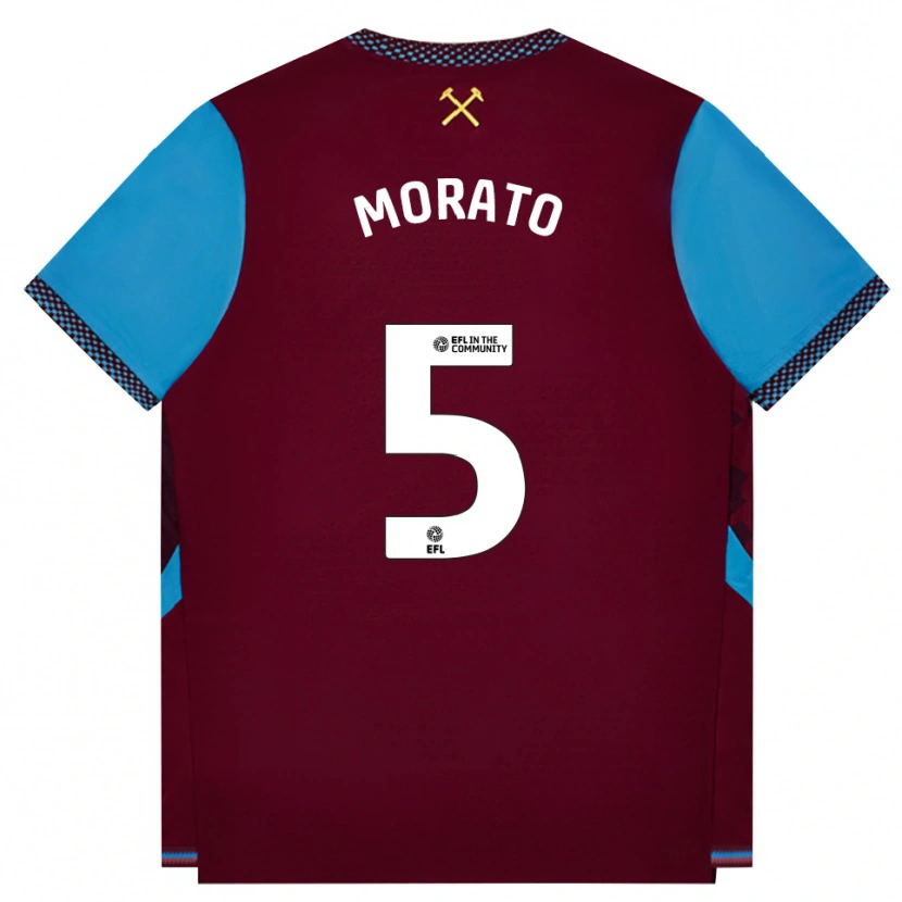 Danxen Dětské Morato #5 Vínově Červená Modrá Chodníčková Domů Hráčské Dresy 2026/27 Dres