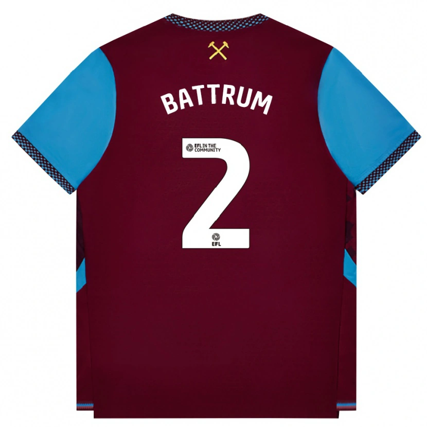 Danxen Dětské Ryan Battrum #2 Vínově Červená Modrá Chodníčková Domů Hráčské Dresy 2026/27 Dres