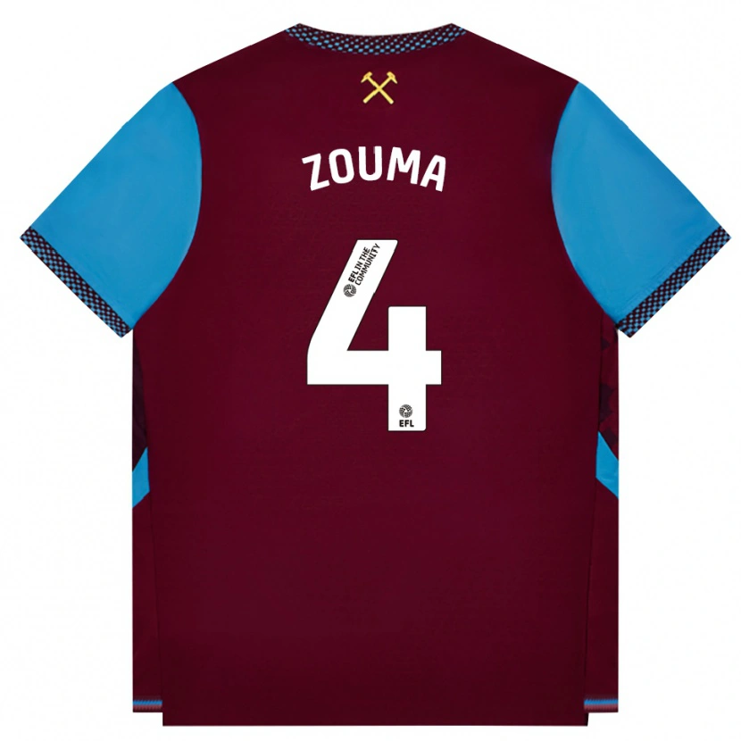 Danxen Dětské Kurt Zouma #4 Vínově Červená Modrá Chodníčková Domů Hráčské Dresy 2026/27 Dres