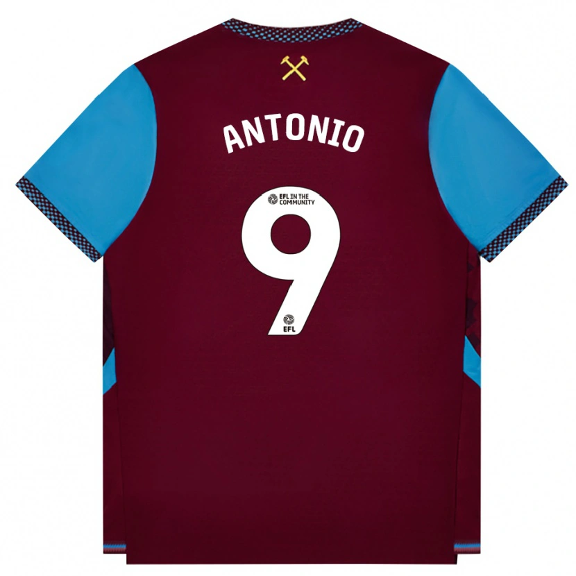 Danxen Dětské Michail Antonio #9 Vínově Červená Modrá Chodníčková Domů Hráčské Dresy 2026/27 Dres