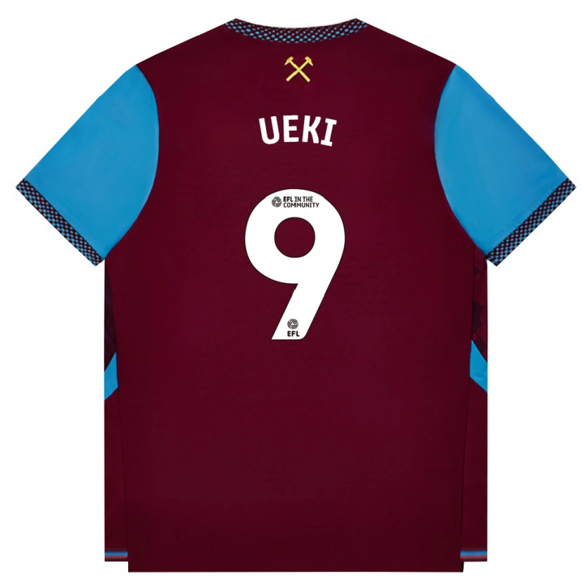 Danxen Dětské Riko Ueki #9 Vínově Červená Modrá Chodníčková Domů Hráčské Dresy 2026/27 Dres