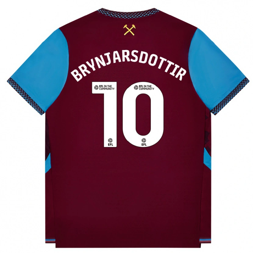 Danxen Dětské Dagný Brynjarsdóttir #10 Vínově Červená Modrá Chodníčková Domů Hráčské Dresy 2026/27 Dres