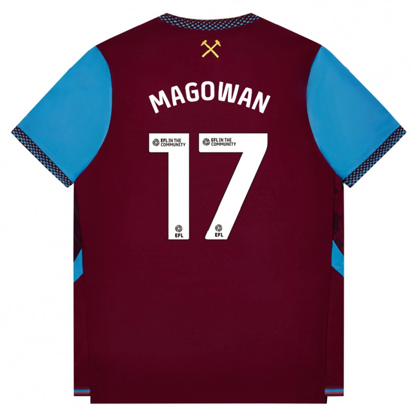 Danxen Dětské Zak Magowan #17 Vínově Červená Modrá Chodníčková Domů Hráčské Dresy 2026/27 Dres