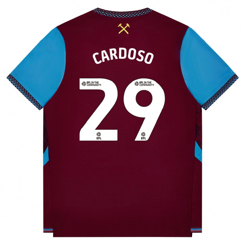 Danxen Dětské Goncalo Cardoso #29 Vínově Červená Modrá Chodníčková Domů Hráčské Dresy 2026/27 Dres