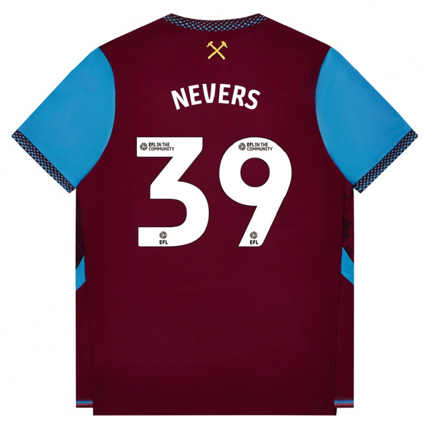 Danxen Dětské Thierry Nevers #39 Vínově Červená Modrá Chodníčková Domů Hráčské Dresy 2026/27 Dres