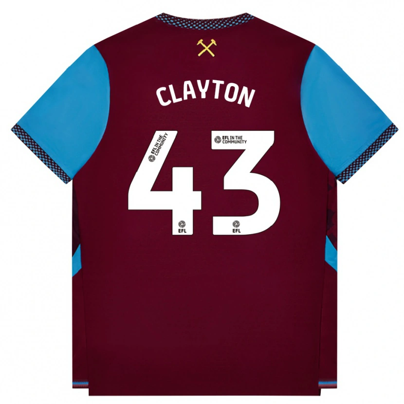 Danxen Dětské Regan Clayton #43 Vínově Červená Modrá Chodníčková Domů Hráčské Dresy 2026/27 Dres