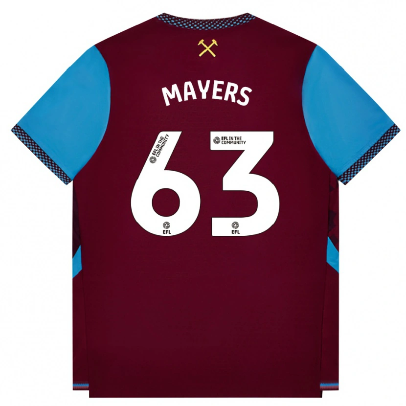 Danxen Dětské Ezra Mayers #63 Vínově Červená Modrá Chodníčková Domů Hráčské Dresy 2026/27 Dres