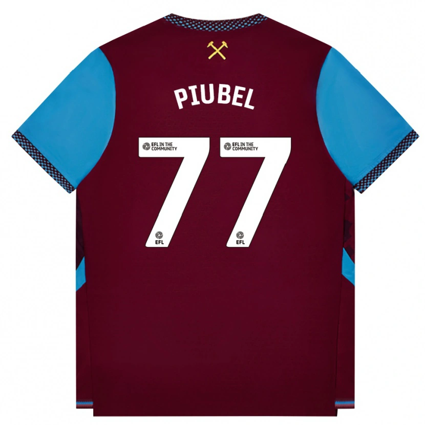 Danxen Dětské Seraina Piubel #77 Vínově Červená Modrá Chodníčková Domů Hráčské Dresy 2026/27 Dres