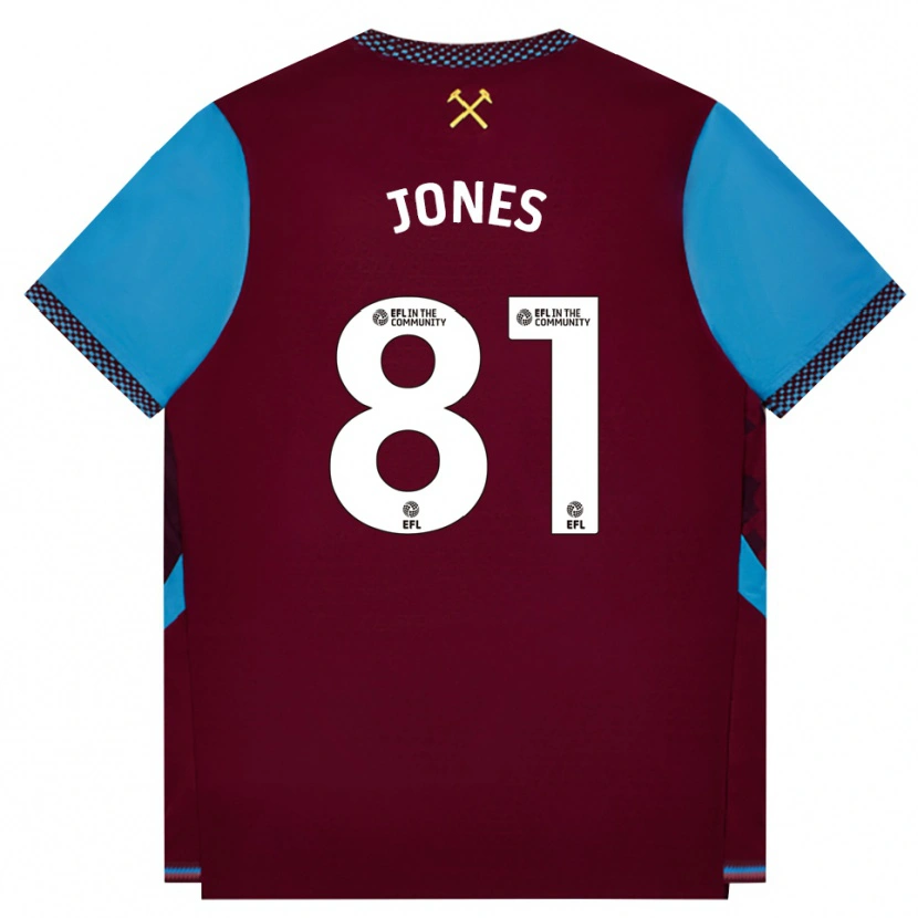 Danxen Dětské Liam Jones #81 Vínově Červená Modrá Chodníčková Domů Hráčské Dresy 2026/27 Dres