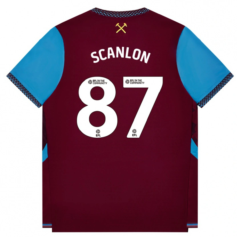 Danxen Dětské Joe Scanlon #87 Vínově Červená Modrá Chodníčková Domů Hráčské Dresy 2026/27 Dres