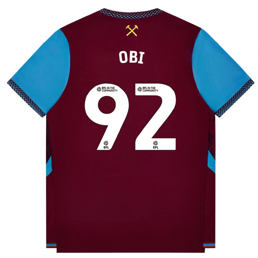Danxen Dětské Chuk Obi #92 Vínově Červená Modrá Chodníčková Domů Hráčské Dresy 2026/27 Dres