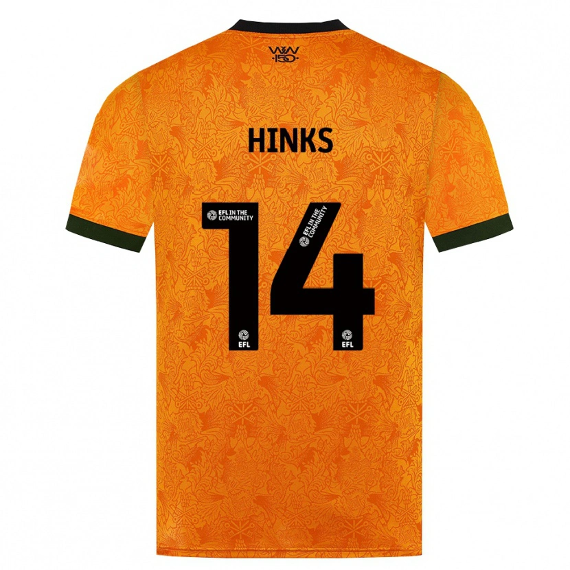 Danxen Dětské Max Hinks #14 Oranžová Černá Domů Hráčské Dresy 2026/27 Dres