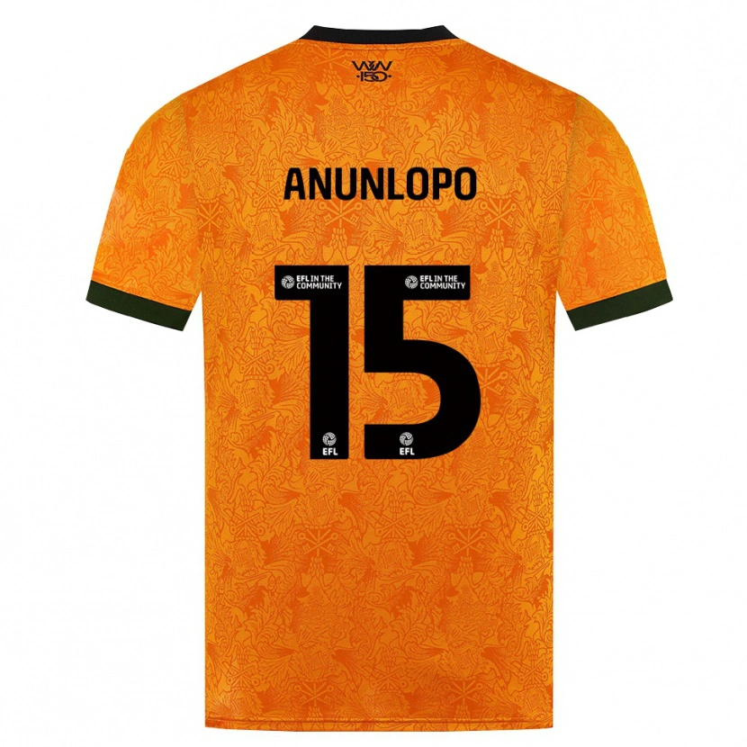 Danxen Dětské Dapo Anunlopo #15 Oranžová Černá Domů Hráčské Dresy 2026/27 Dres