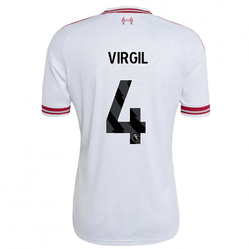 Danxen Dětské Virgil Van Dijk #4 Červená Bílá Daleko Hráčské Dresy 2026/27 Dres