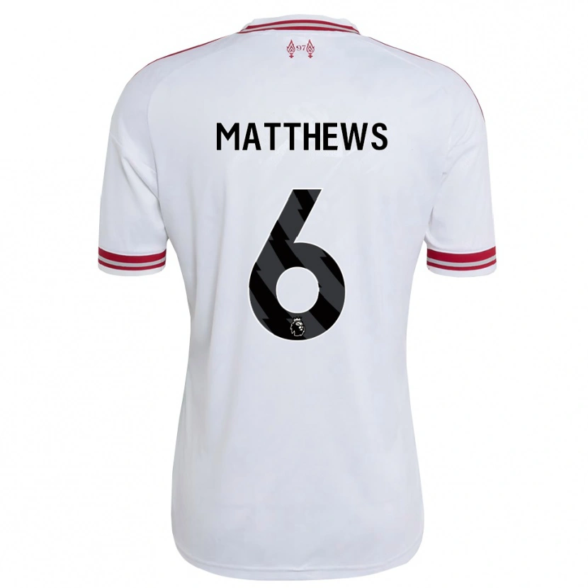 Danxen Dětské Jasmine Matthews #6 Červená Bílá Daleko Hráčské Dresy 2026/27 Dres