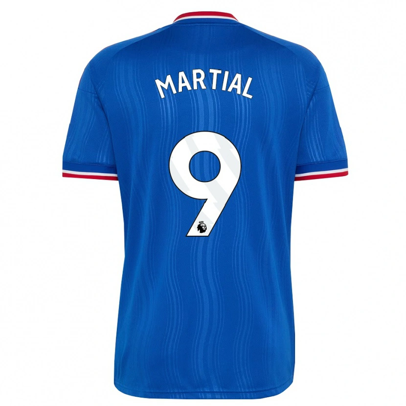 Danxen Dětské Anthony Martial #9 Modrá Bílá Červená Daleko Hráčské Dresy 2026/27 Dres
