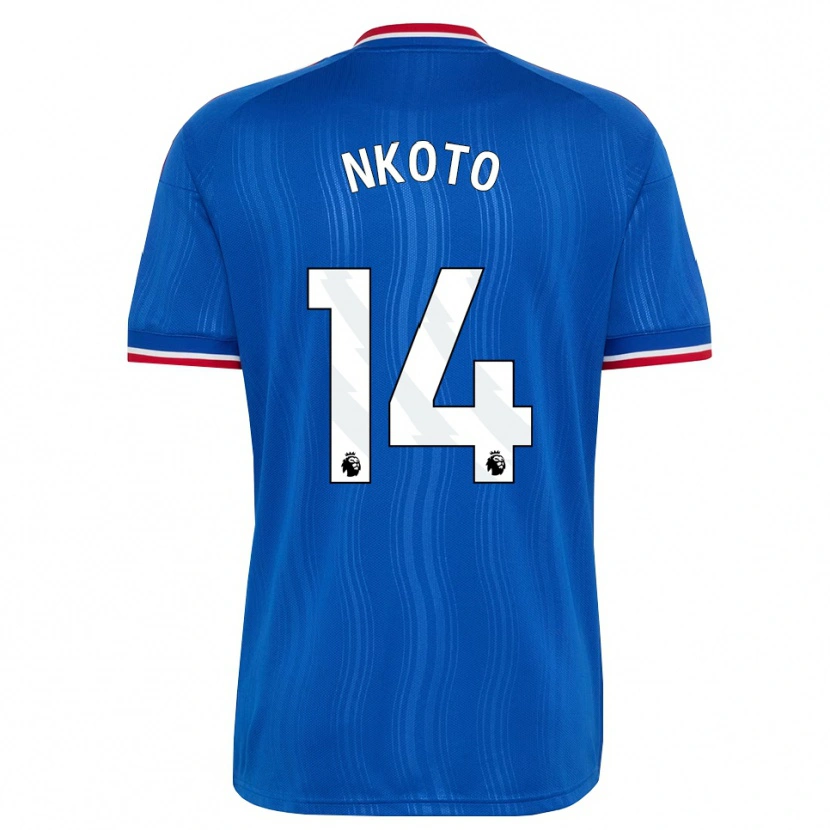 Danxen Dětské Bassirou Nkoto #14 Modrá Bílá Červená Daleko Hráčské Dresy 2026/27 Dres