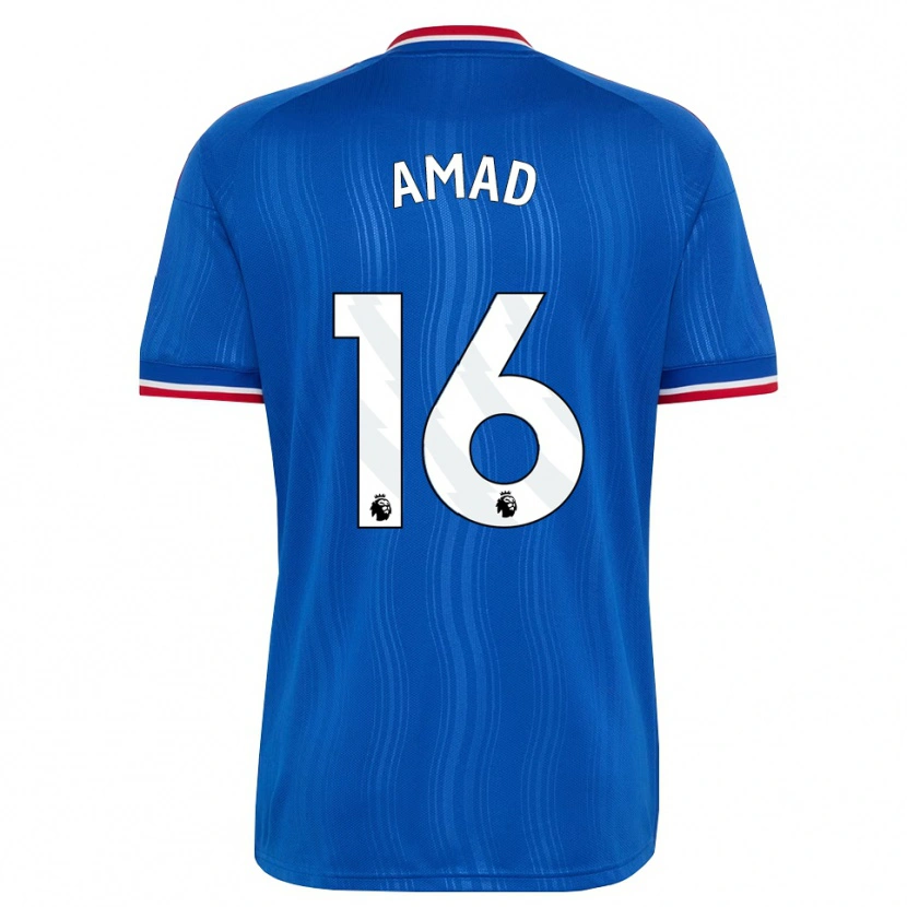 Danxen Dětské Amad Diallo #16 Modrá Bílá Červená Daleko Hráčské Dresy 2026/27 Dres