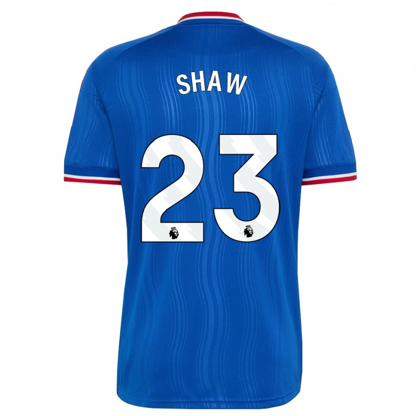 Danxen Dětské Luke Shaw #23 Modrá Bílá Červená Daleko Hráčské Dresy 2026/27 Dres